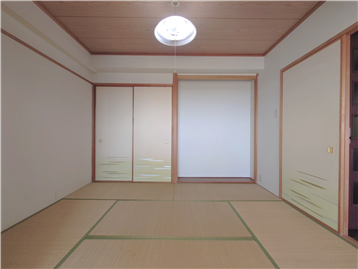 和室をLDK側より撮影：リフォーム・補修等前